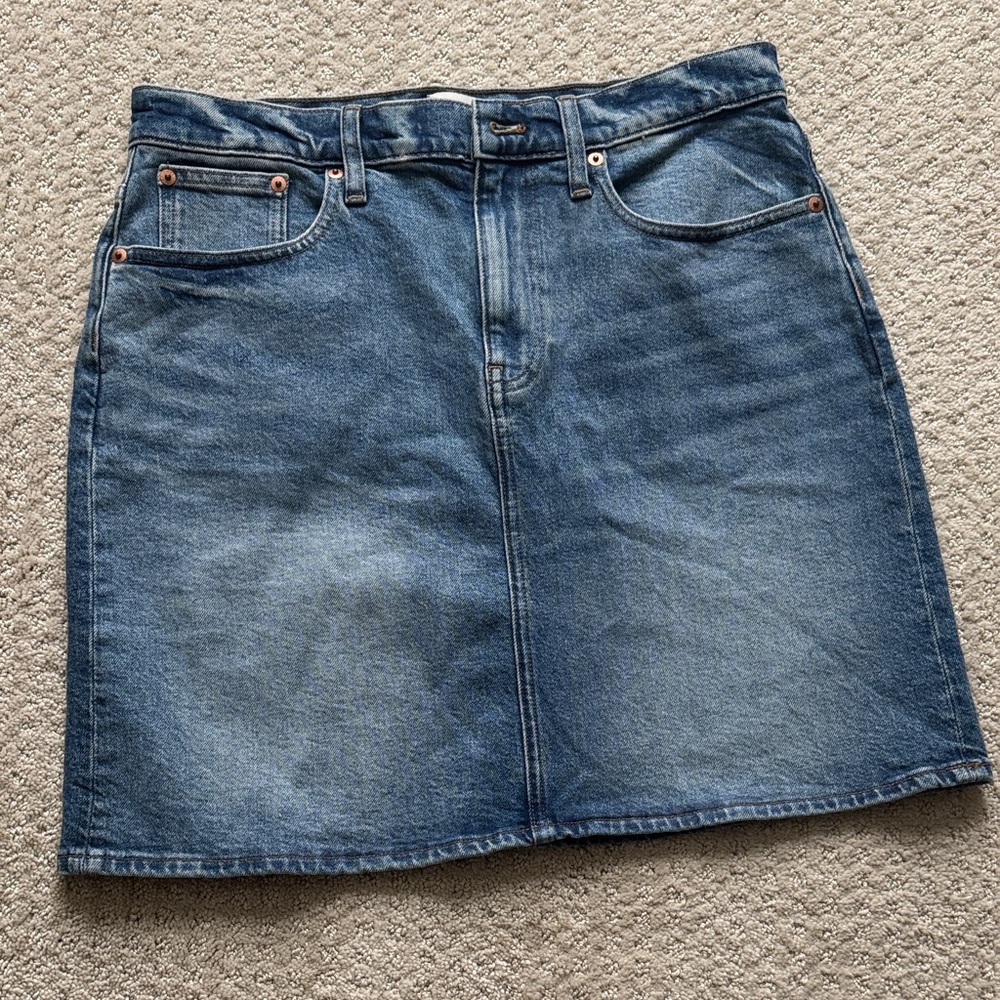 NWOT J. Crew | Denim Mini Skirt in Light Sky Wash Zip Fly Jean Y2K | Size 29
